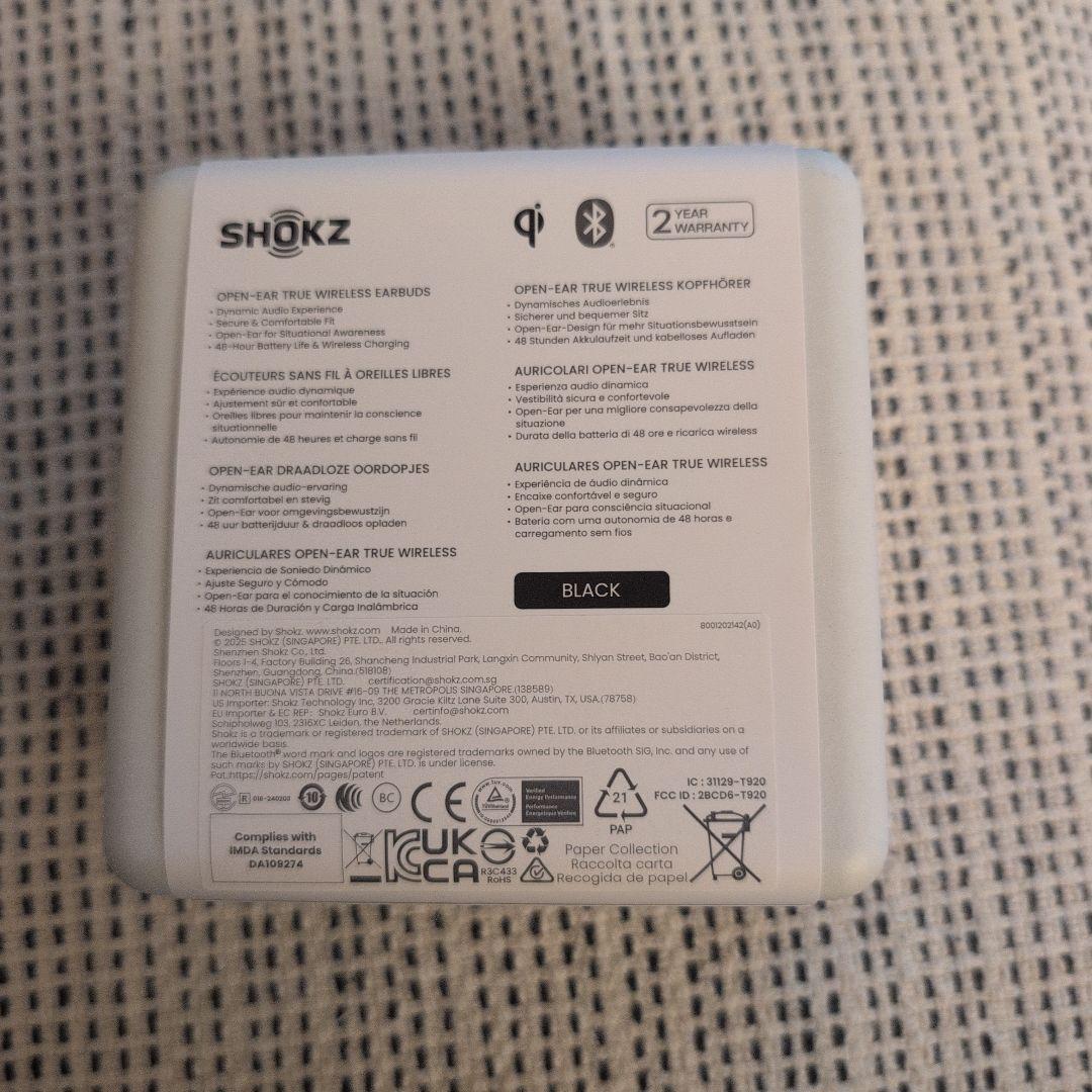 SHOKZ OPENFIT 2+ ブラック