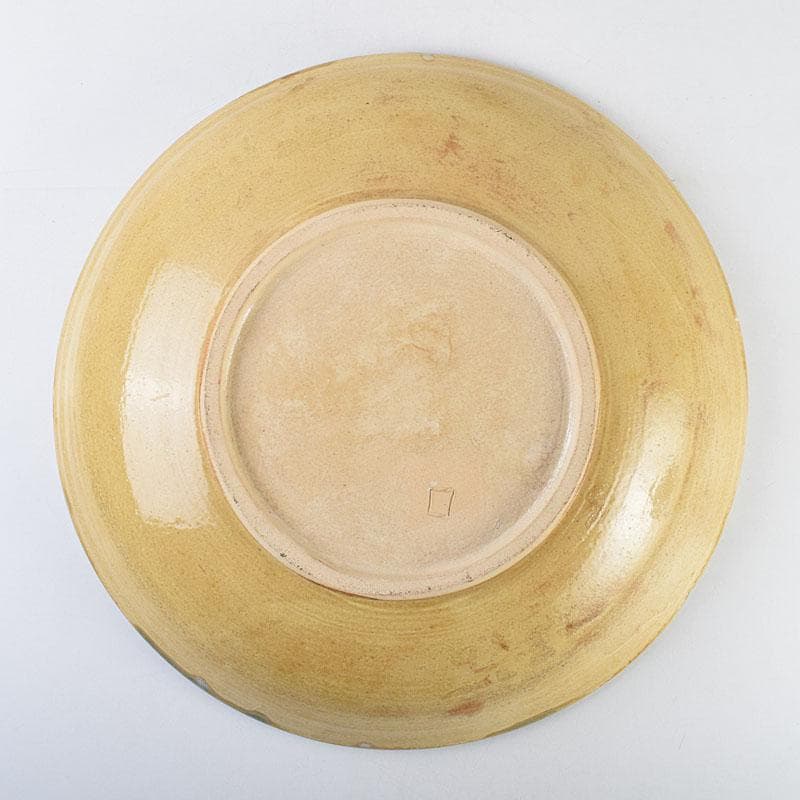 北大路魯山人作　黄瀬戸　大皿　約53cm　黒田陶々庵極め箱　F　R9498H