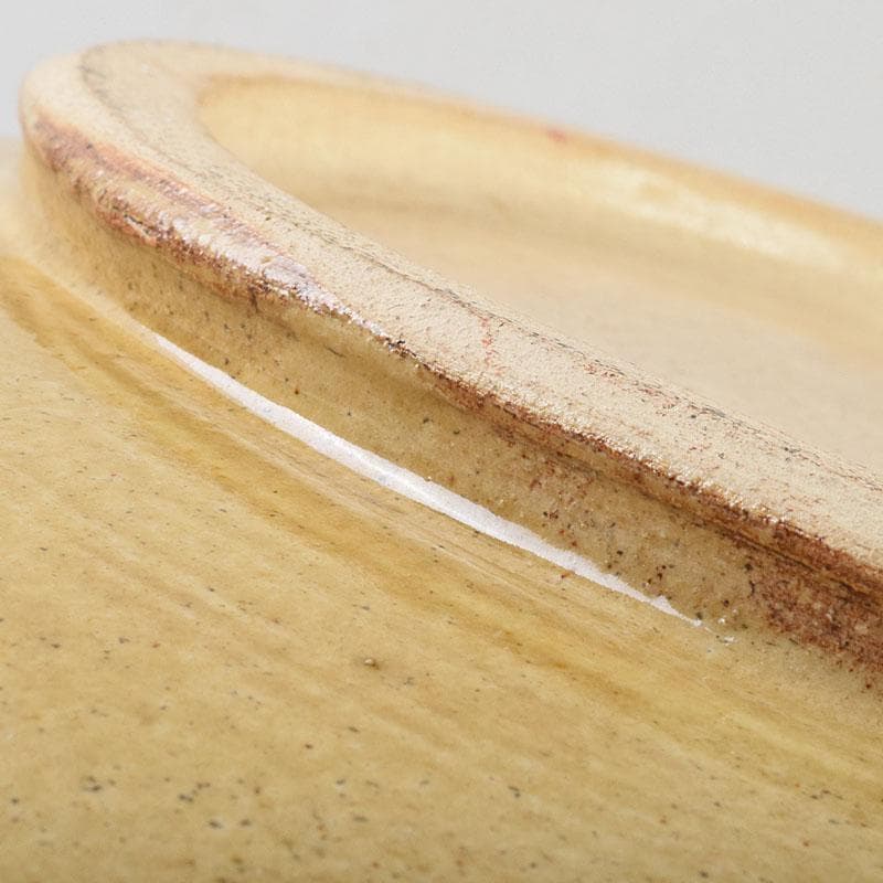 北大路魯山人作　黄瀬戸　大皿　約53cm　黒田陶々庵極め箱　F　R9498H