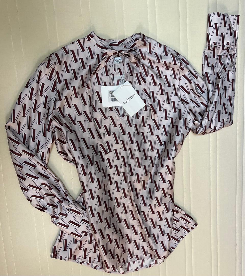 VALENTINO パターンプリント 長袖ブラウス 42