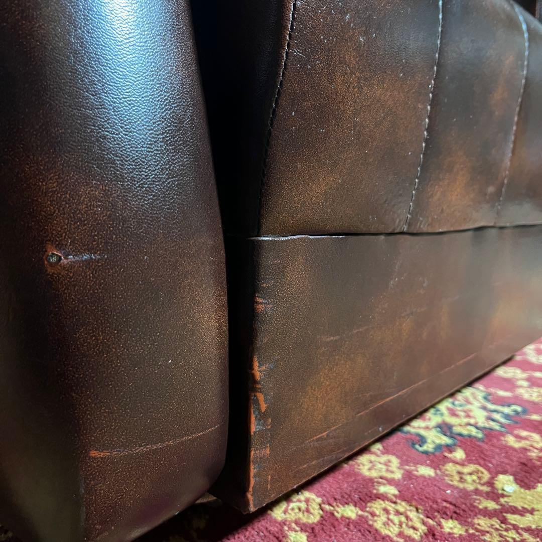 レトロ ソファ アンティーク調 肘掛け木製デザイン ビンテージ家具 昭和レトロ