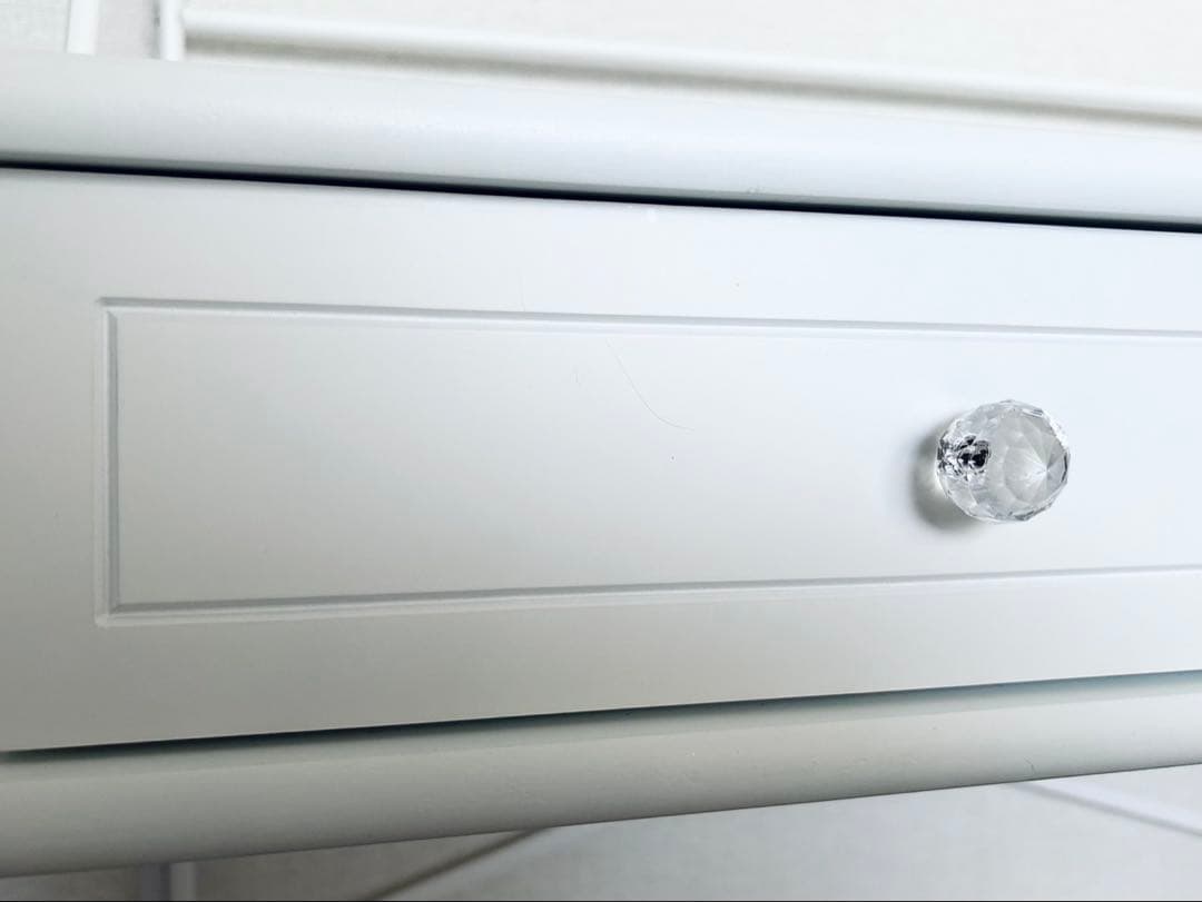 ロートアイアン　デスク　飾り棚　引き出し付き　ホワイト