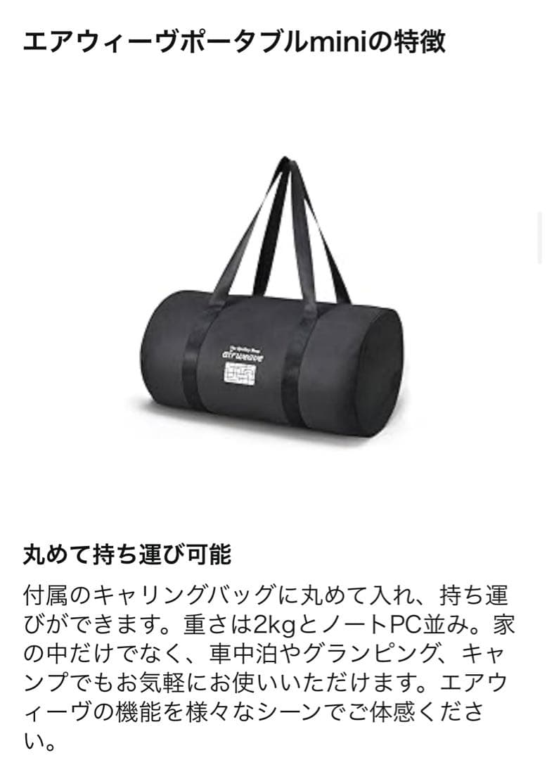 エアウィーヴ ポータブルmini (ケース付き) マットレス airweave