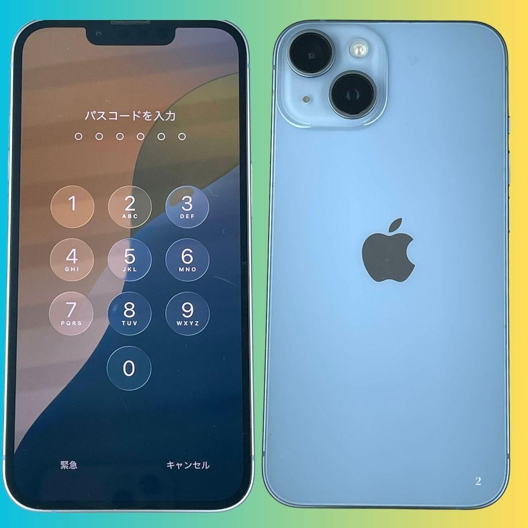 【極上品】iPhone14 128GBブルー バッテリー100％SIMフリー