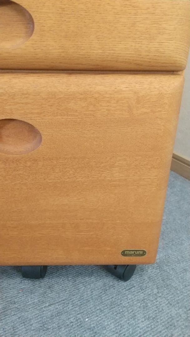 マルニ木工 学習机 袖机 天然木 昇降式ワゴン