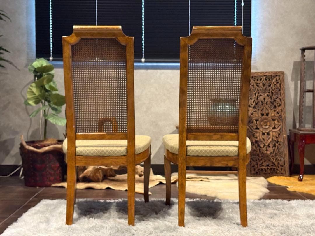 高級　DREXEL ドレクセル　アンティーク　ヴィンテージ　かごめ編み　YS