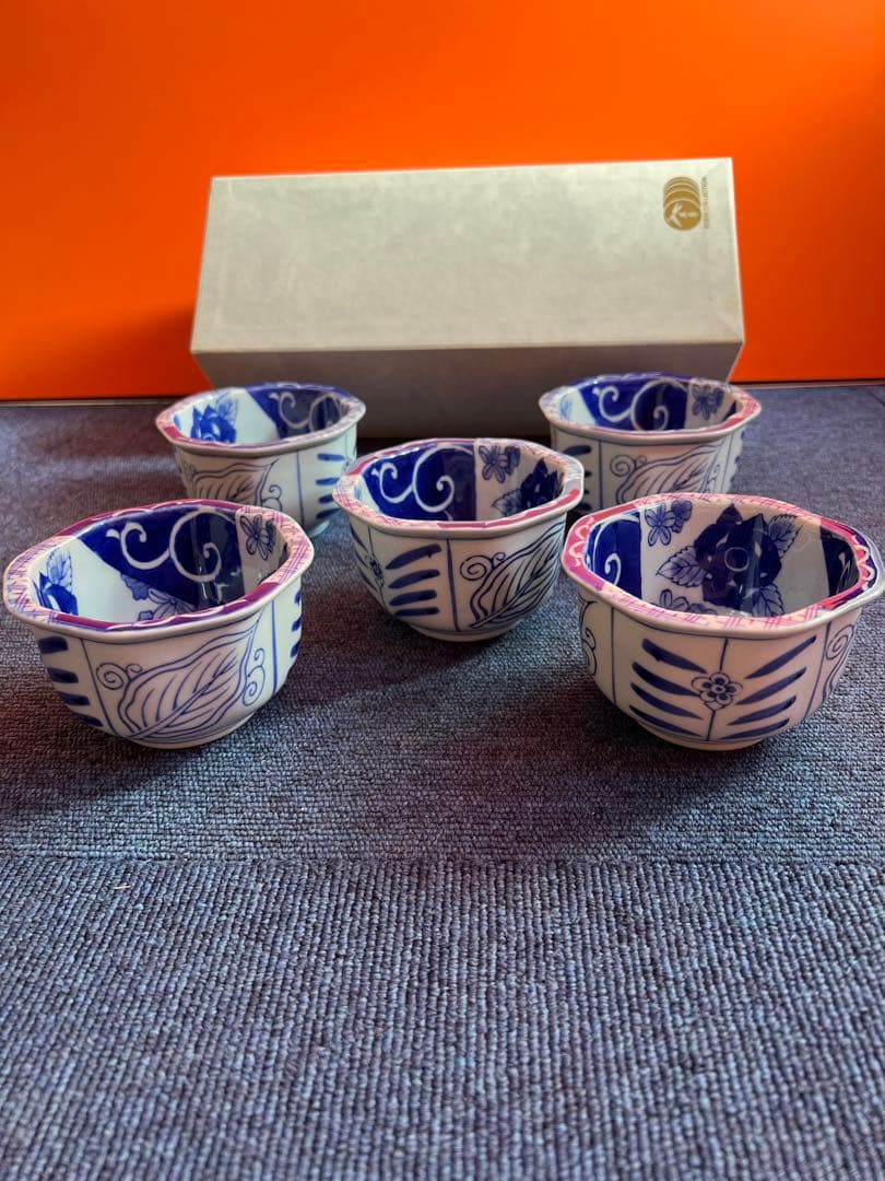 812 其泉　八角鉢　5客　未使用