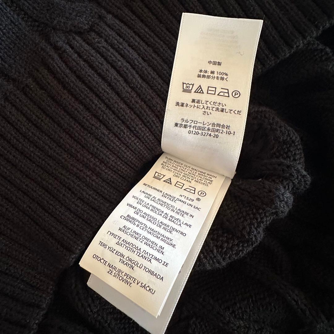 黒S【新品タグ付】POLO ラルフローレン コットン ケーブル セーターメンズ