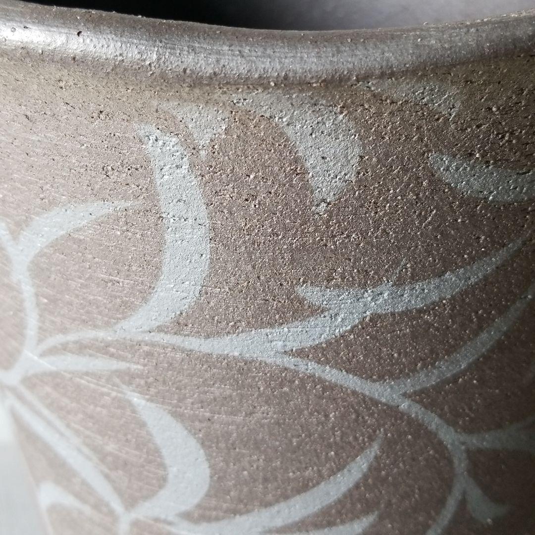 信楽焼 傘立て 黒地絵付 高さ４７cm