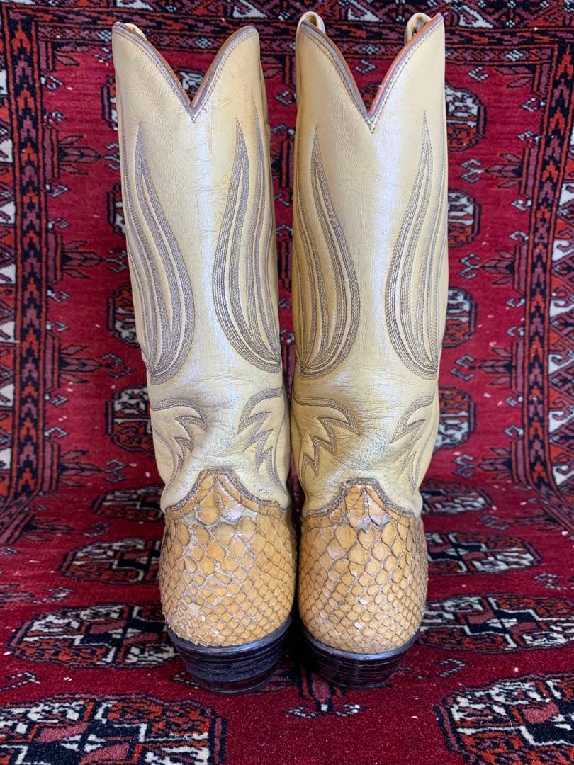 早い者勝ち❗️トニーラマ 白ヘビ ウエスタンブーツ 蛇革 パイソン