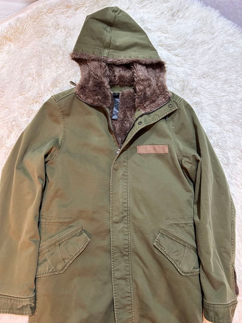 wjk オリーブグリーン ファー付き モッズコート Mサイズ