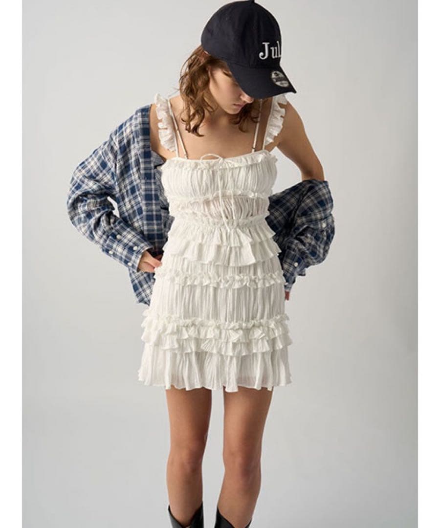 snidel セットアップ　ワッシャープリーツキャミソール フリルスカショーパン