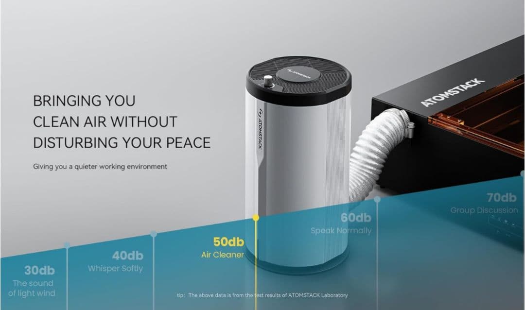 ATOMSTACK D3 空気清浄機 レーザー彫刻機用 スモーク清浄機
