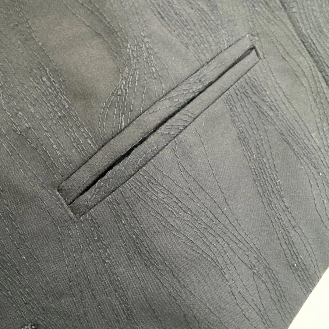 イッセイミヤケ Issey Miyake Men ウール 刺繍 ベスト L 黒