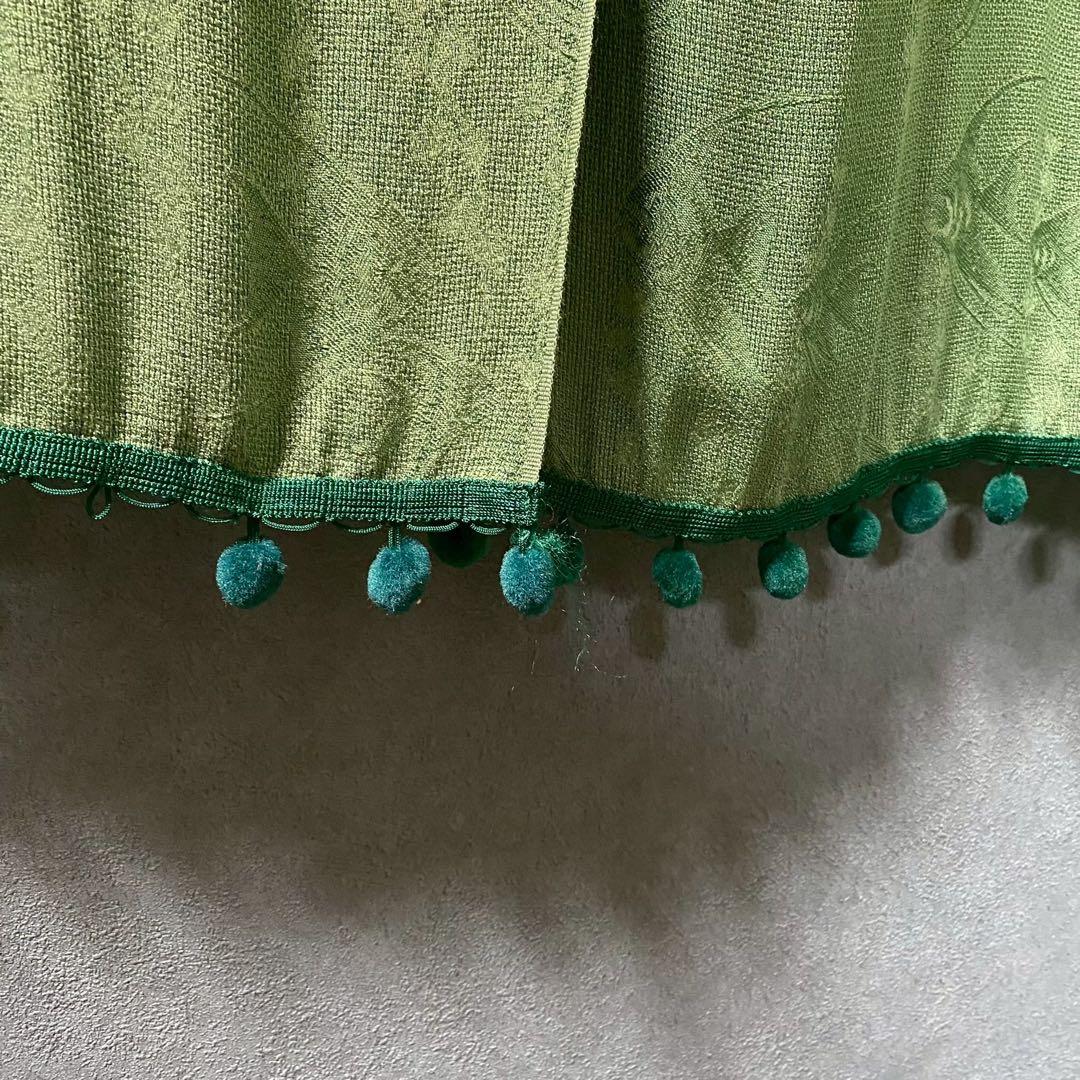 カーテン セット 緑 グリーン インテリア 昭和レトロ