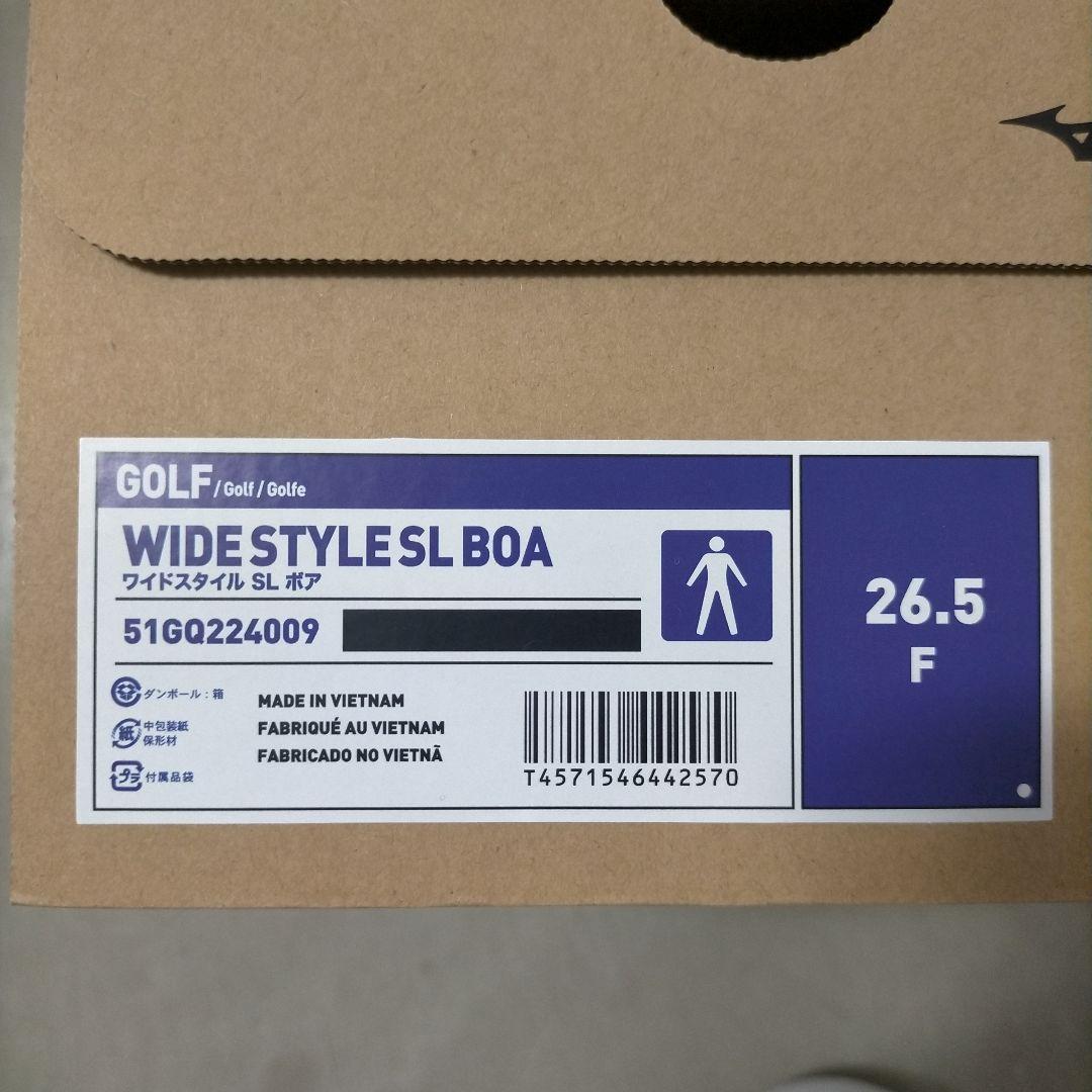 新品 未使用 26.5cm Mizuno ワイドスタイル SL ボア ブラック