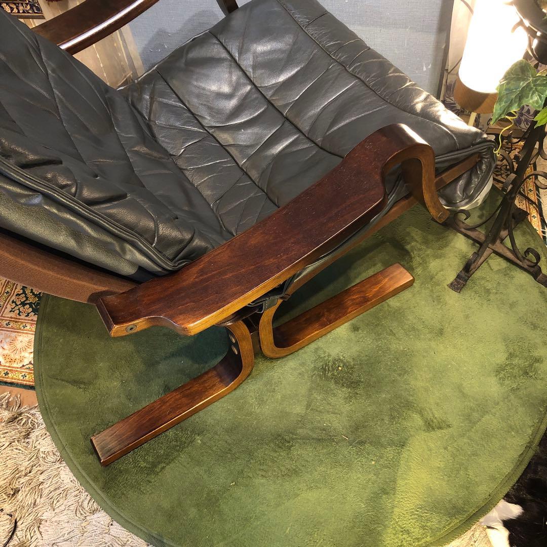 Sale ヴィンテージ 富士ファニチャー　本革　曲げ木ソファ