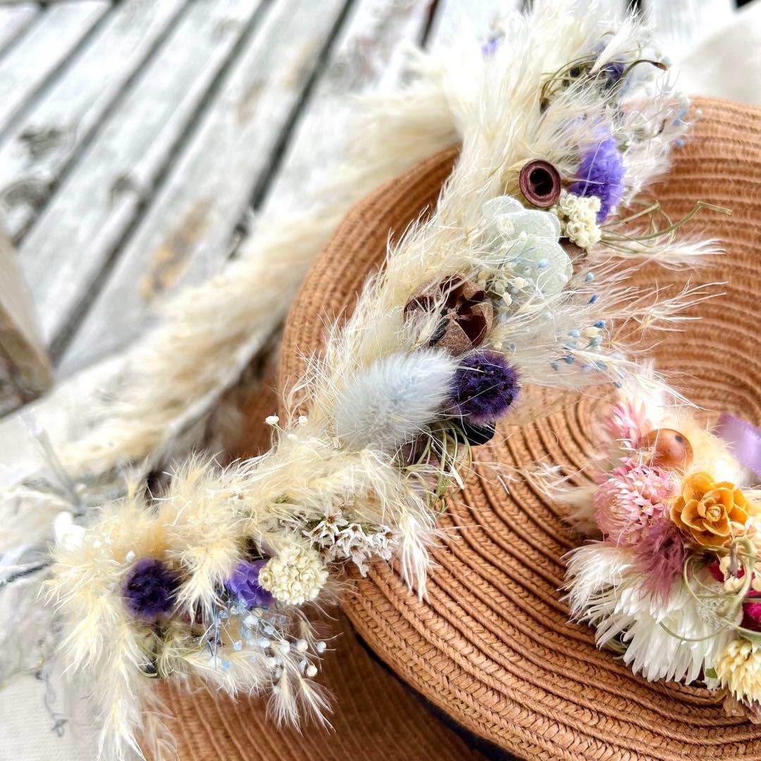 花かんむり　花冠　ハーフバースデー　誕生日　結婚式　ベビークラウン　髪飾り