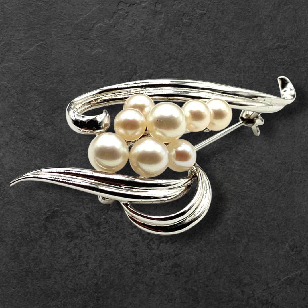 皇室御用達 MIKIMOTO ミキモト アコヤ真珠 8珠パール ブローチ 592