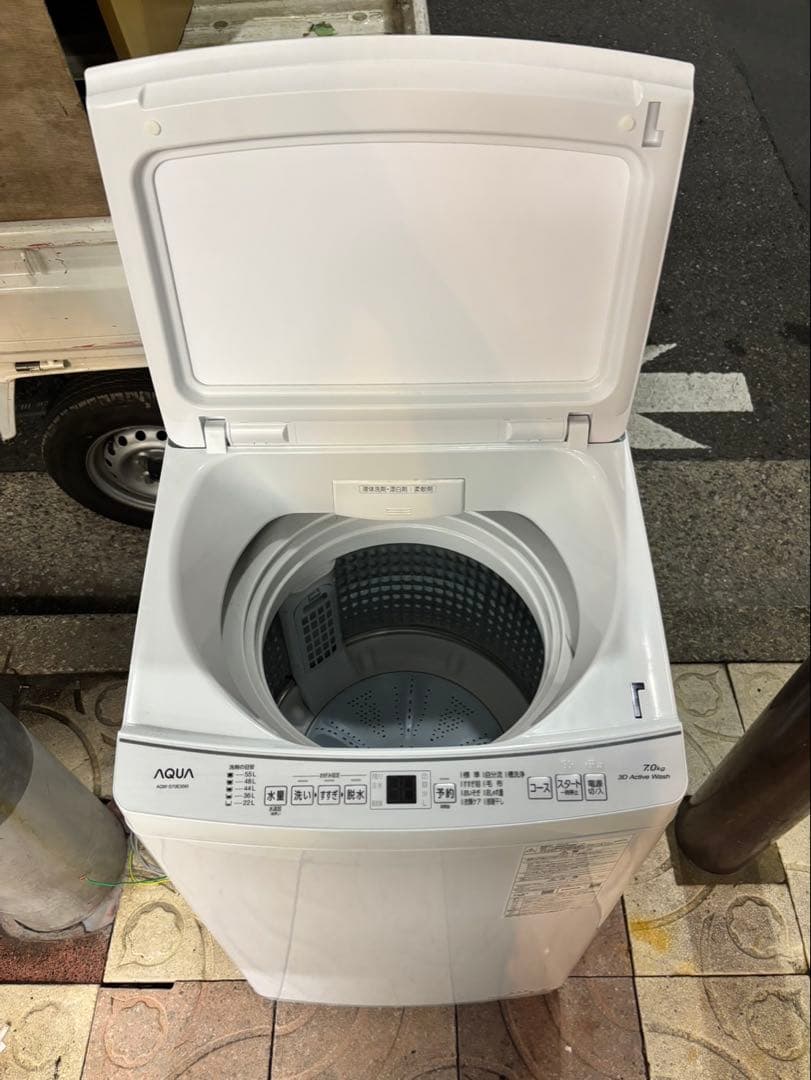 ガイ　AQUA 洗濯機 AQW-S70E3(W) 2024年製7キロ洗濯機