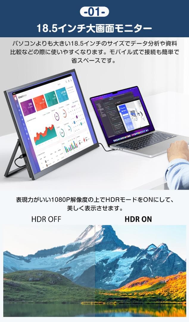 ✨18インチモバイルモニター✨EVICIV♡185T08 欠品あり 動作確認済み