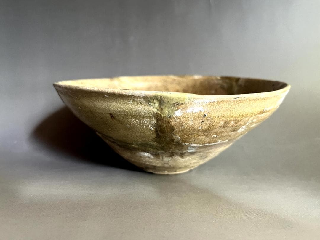 茶碗■古伊賀焼 江戸期 椿宝堀ノ手？ 直し有 お茶道具 古美術 時代物 骨董品■