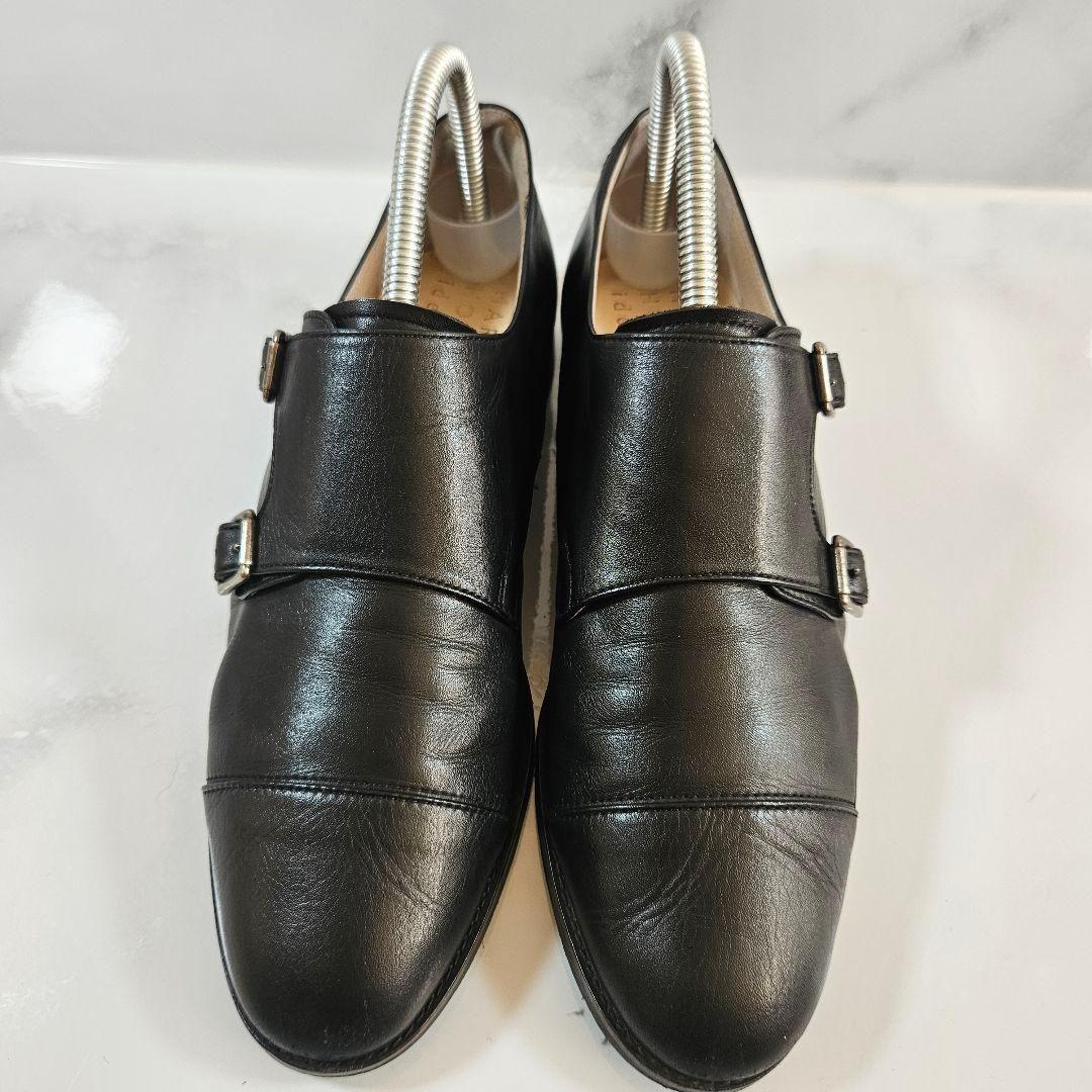 MARGARET HOWELL idea ダブルモンク レザーシューズ ブラック