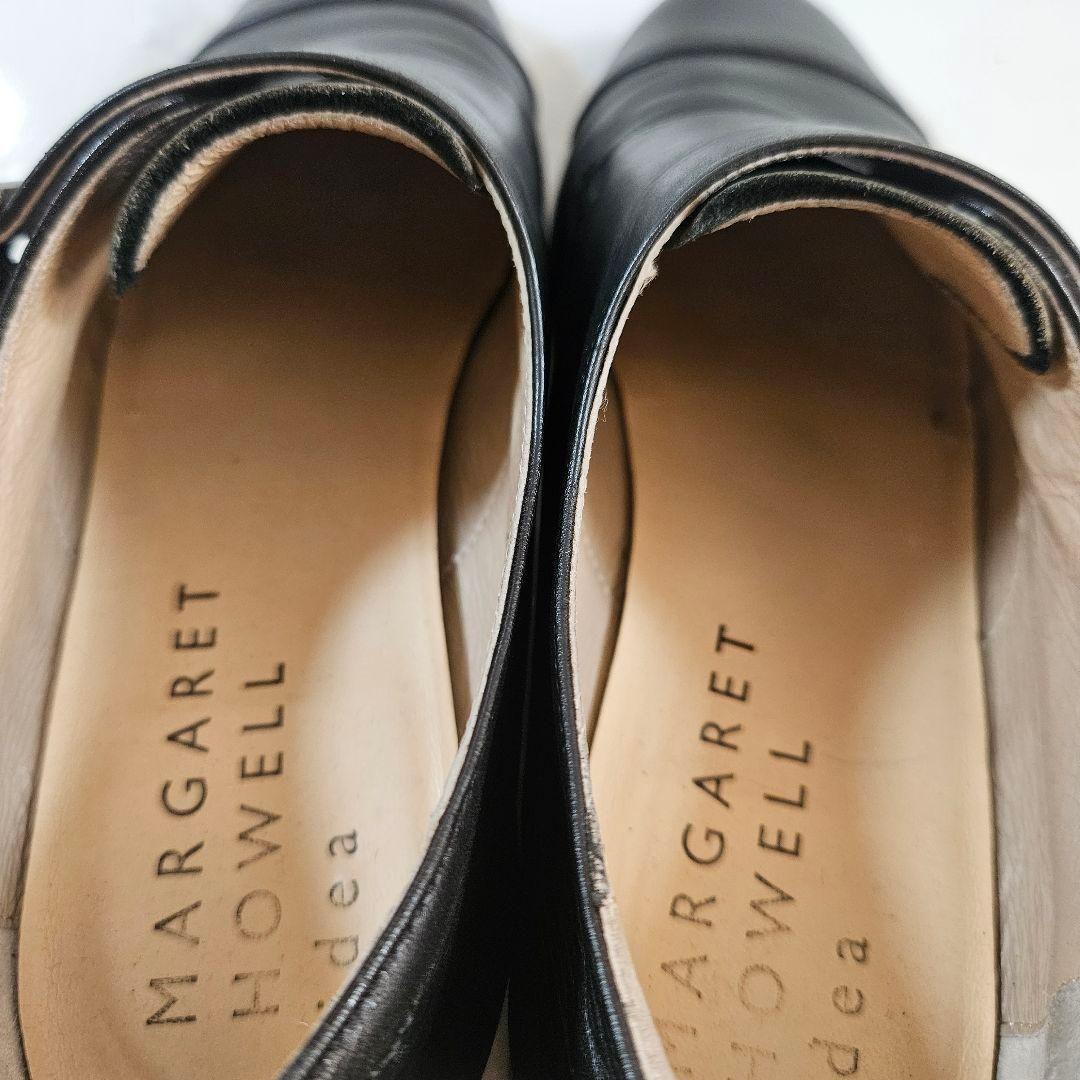 MARGARET HOWELL idea ダブルモンク レザーシューズ ブラック