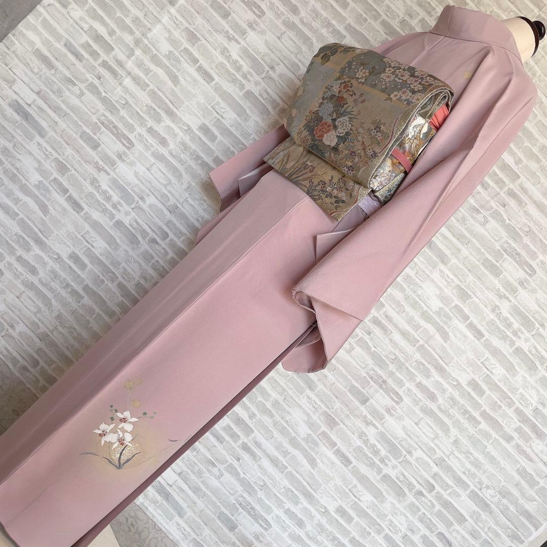 訪問着　フルセット　蘭　浜ちりめん　金彩加工　パールトーン　入学式　卒業式　P5