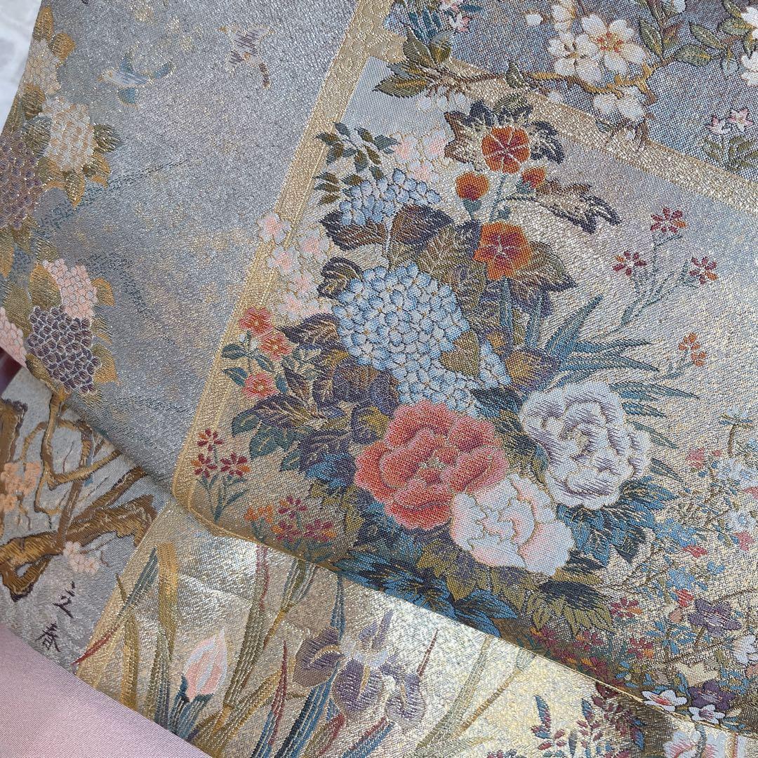 訪問着　フルセット　蘭　浜ちりめん　金彩加工　パールトーン　入学式　卒業式　P5