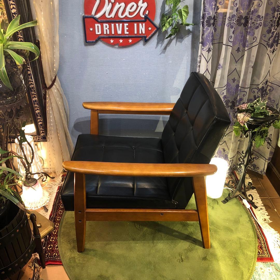 リ*中様 B class カリモク1シーター チェア　ソファー レトロ ブラック