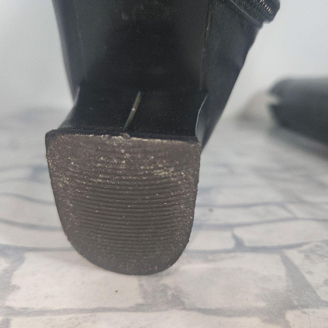 【美品】DIANA ロングブーツ サイドジップ レザー 黒 23.5