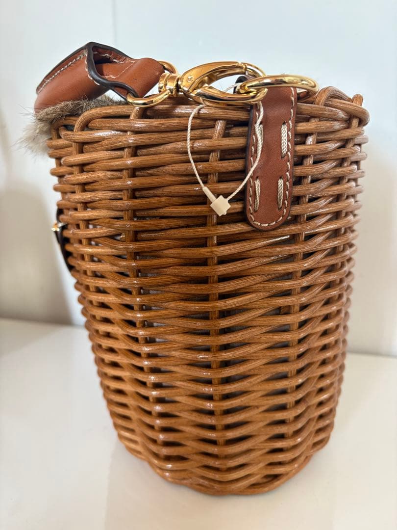 【未使用】ATAO アタオ カゴバッグ ブリーゼ ラビットファー付き