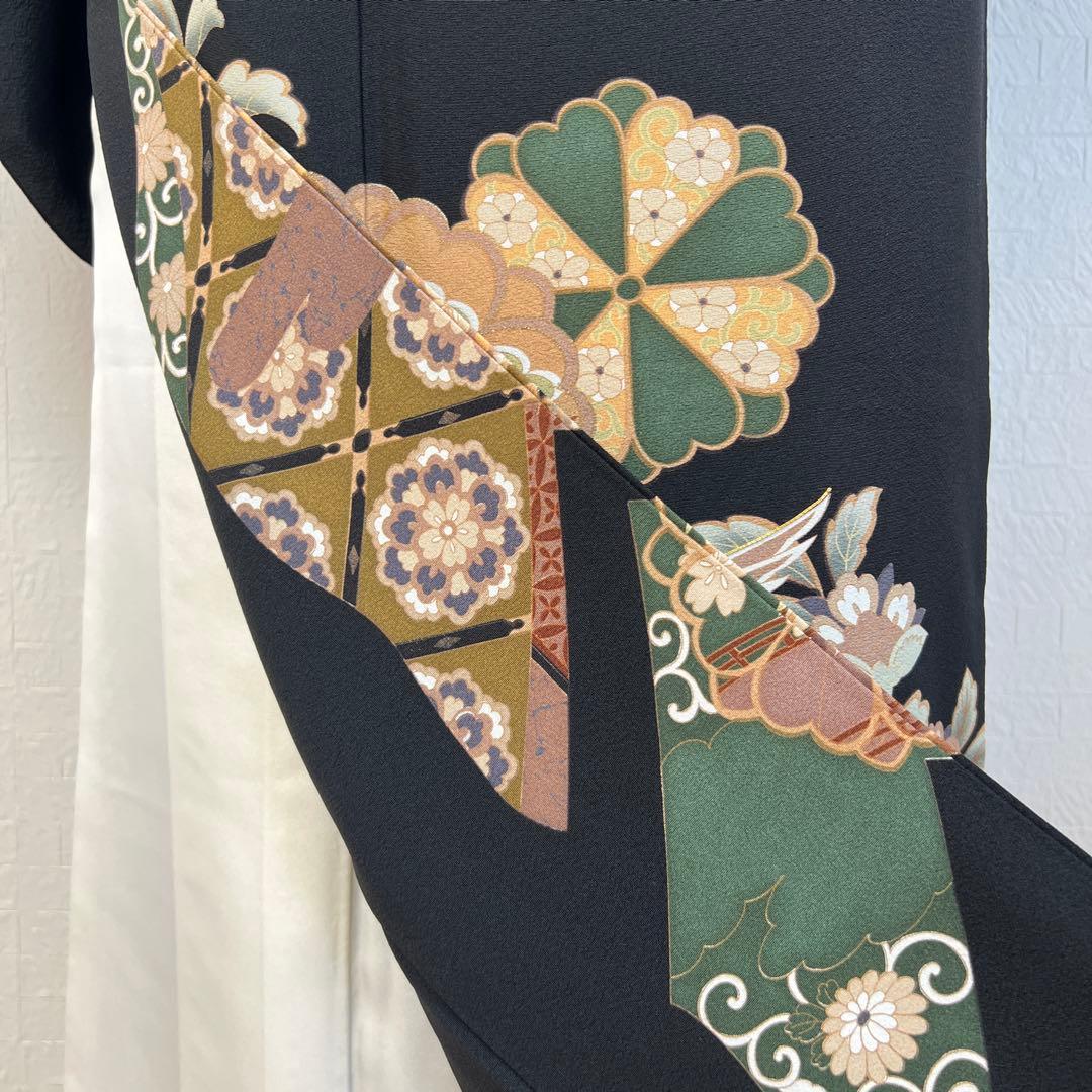 478 黒留袖フルセット 正絹 違い鷹の羽 御所車 鳳凰 松坂屋 高級 結婚式