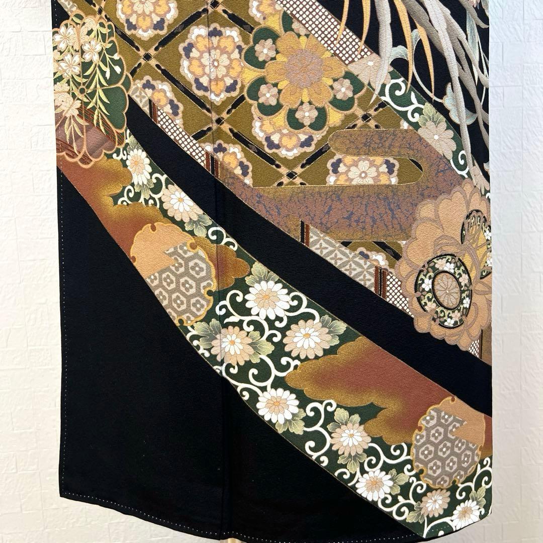 478 黒留袖フルセット 正絹 違い鷹の羽 御所車 鳳凰 松坂屋 高級 結婚式