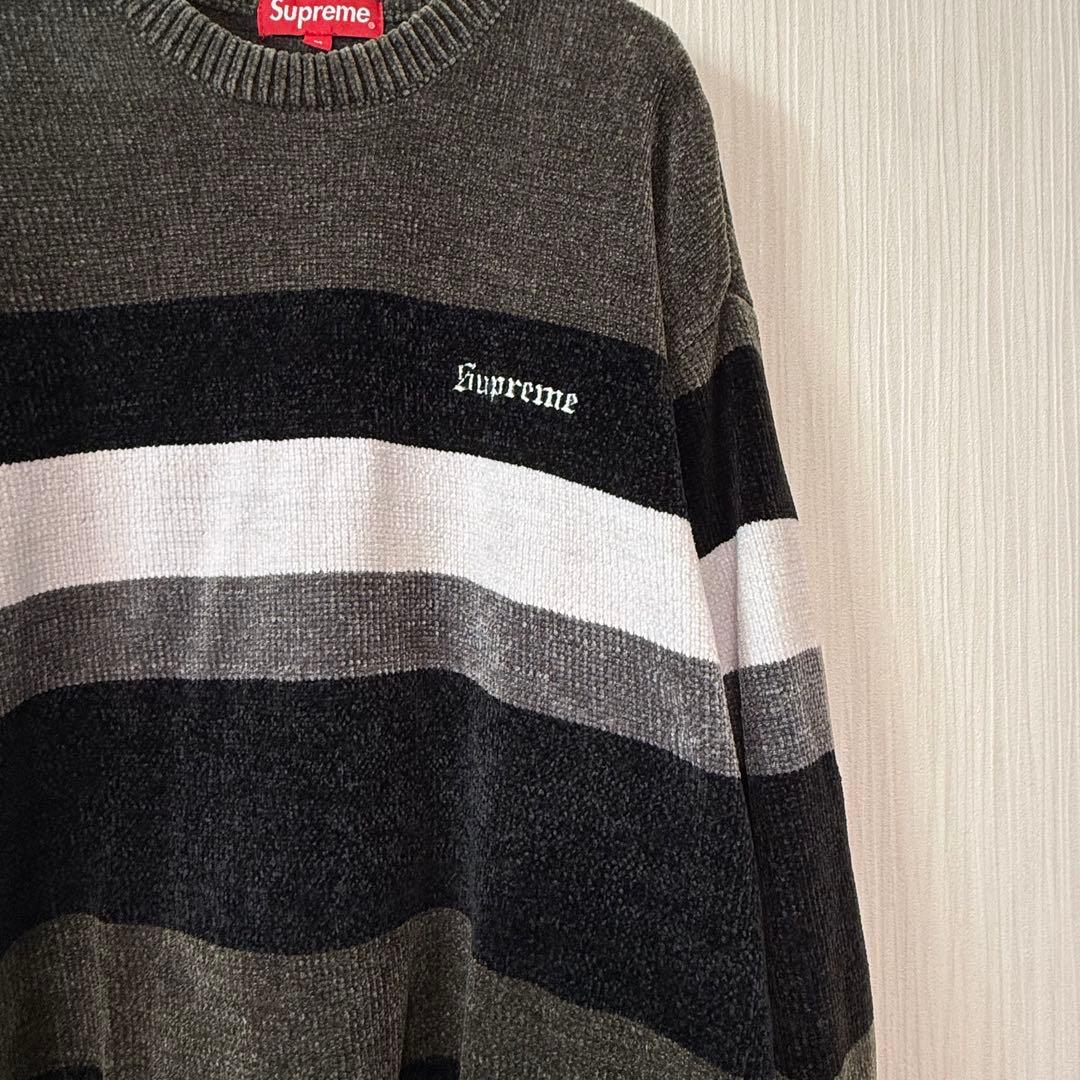 【完売品】Supreme シェニール ボーダー セーター