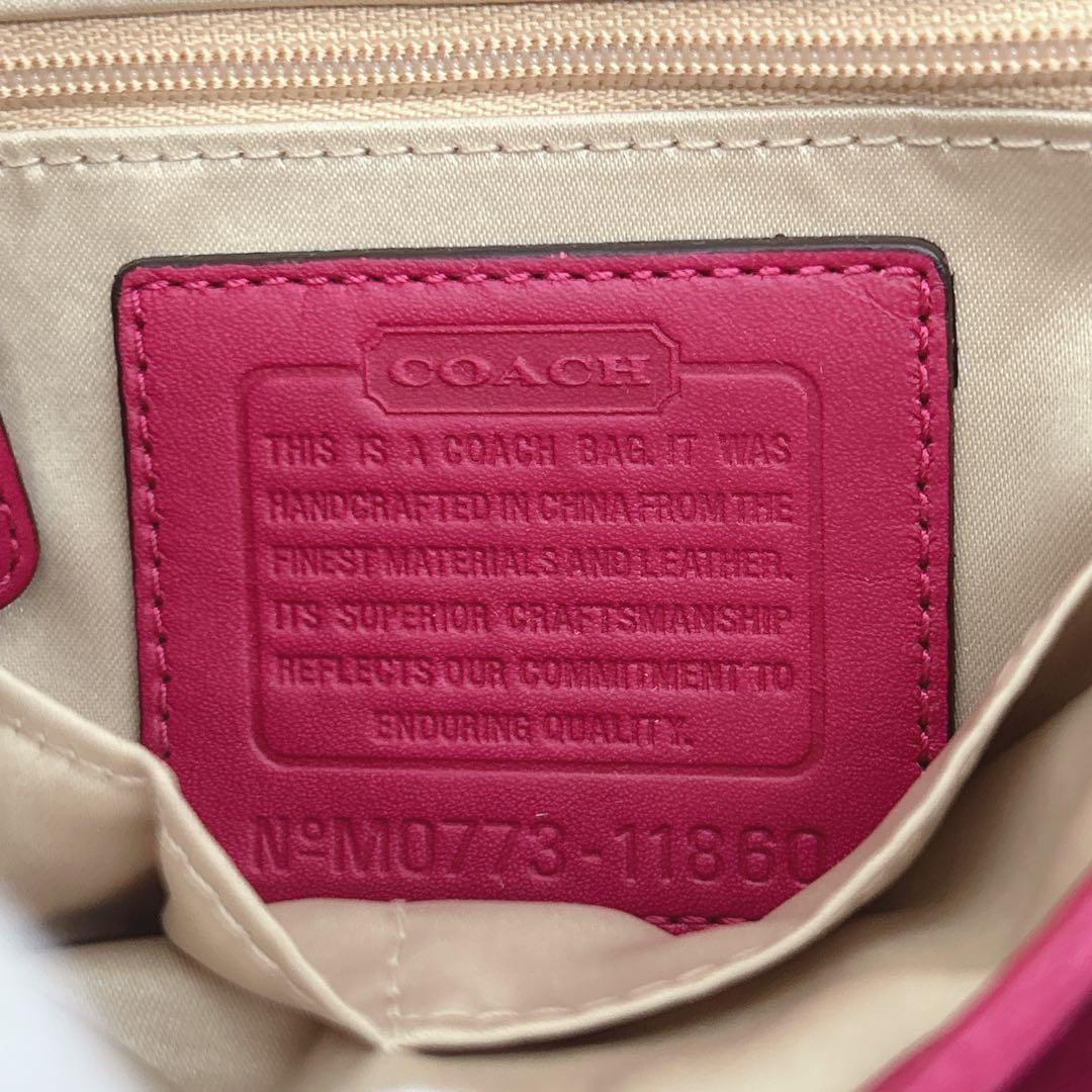 COACH コーチ ソーホー シグネチャー ピンク ワンショルダー