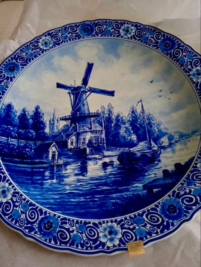 ロイヤルデルフト オランダ　大皿　プレート　美術品　皿　約42㎝