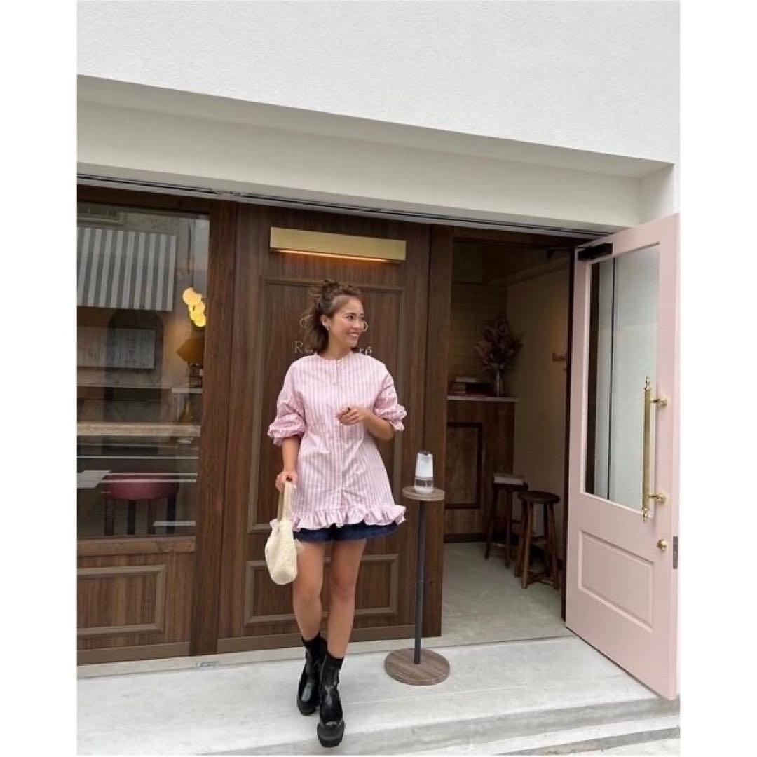 【完売品✨】　ロージーモンスタークラウンチュニック　ピンク　ストライプ　フリル