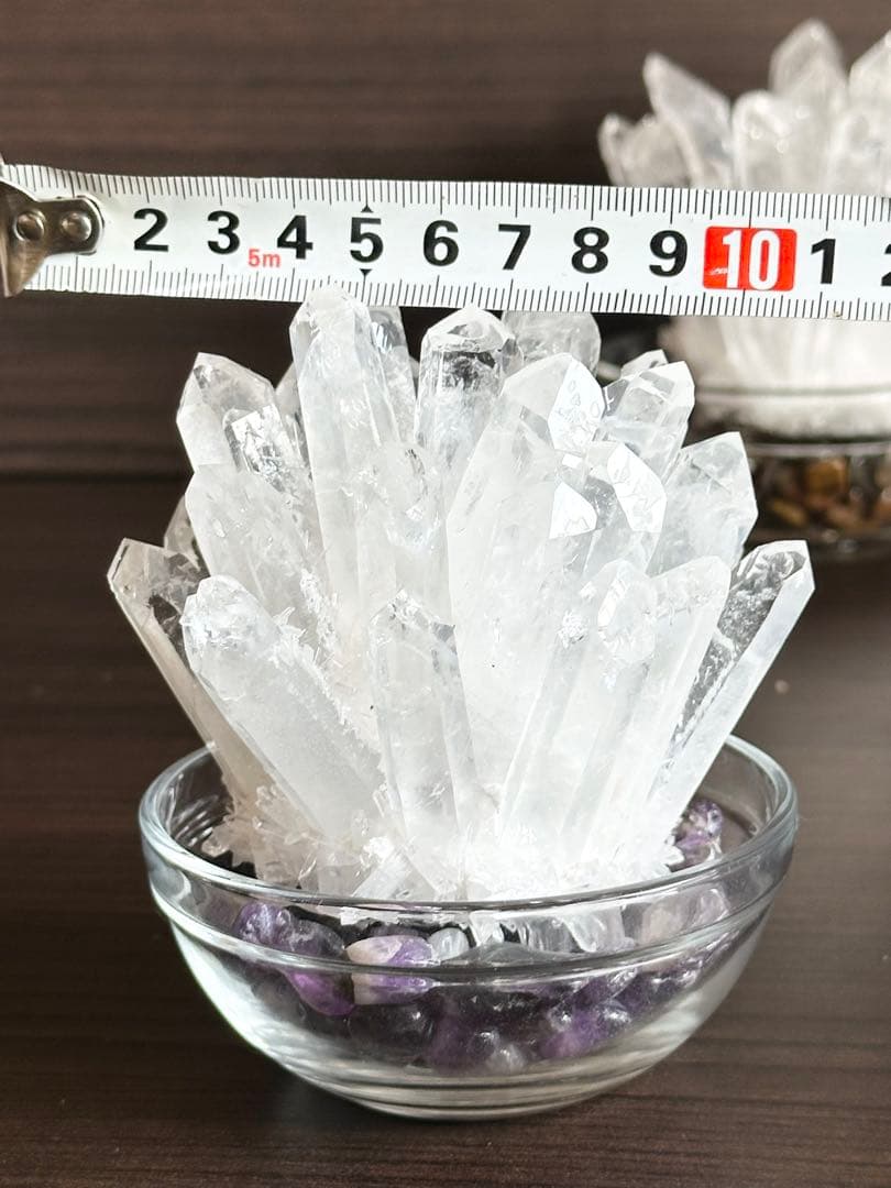 水晶クラスター2点セット(画像に写る物全てセット)撮影のため開封【新品未使用品】