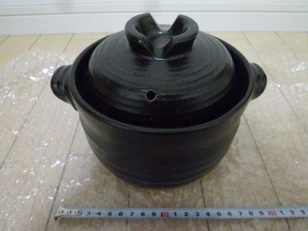 陶製 ご飯用二重蓋土鍋 2合炊き 電子レンジOK