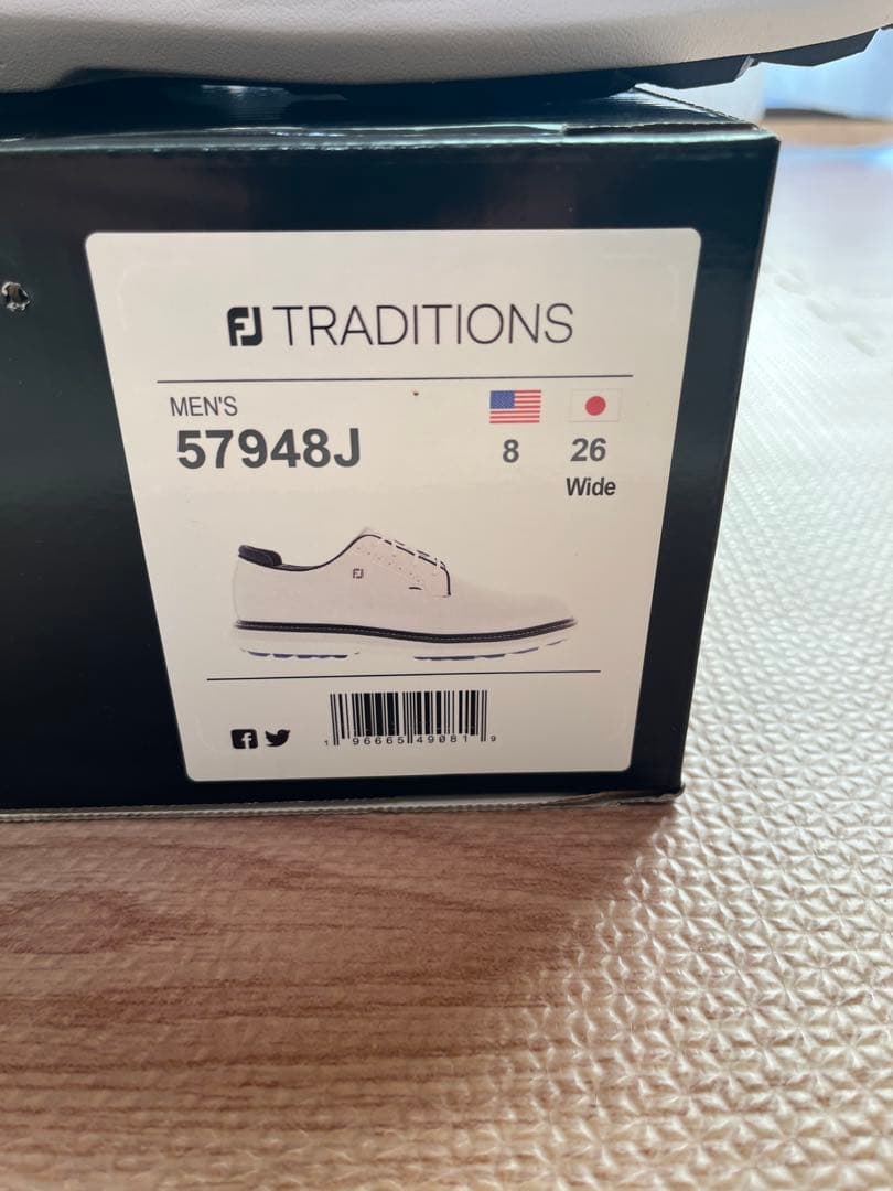 FJ ホワイト ゴルフシューズ スパイクレス