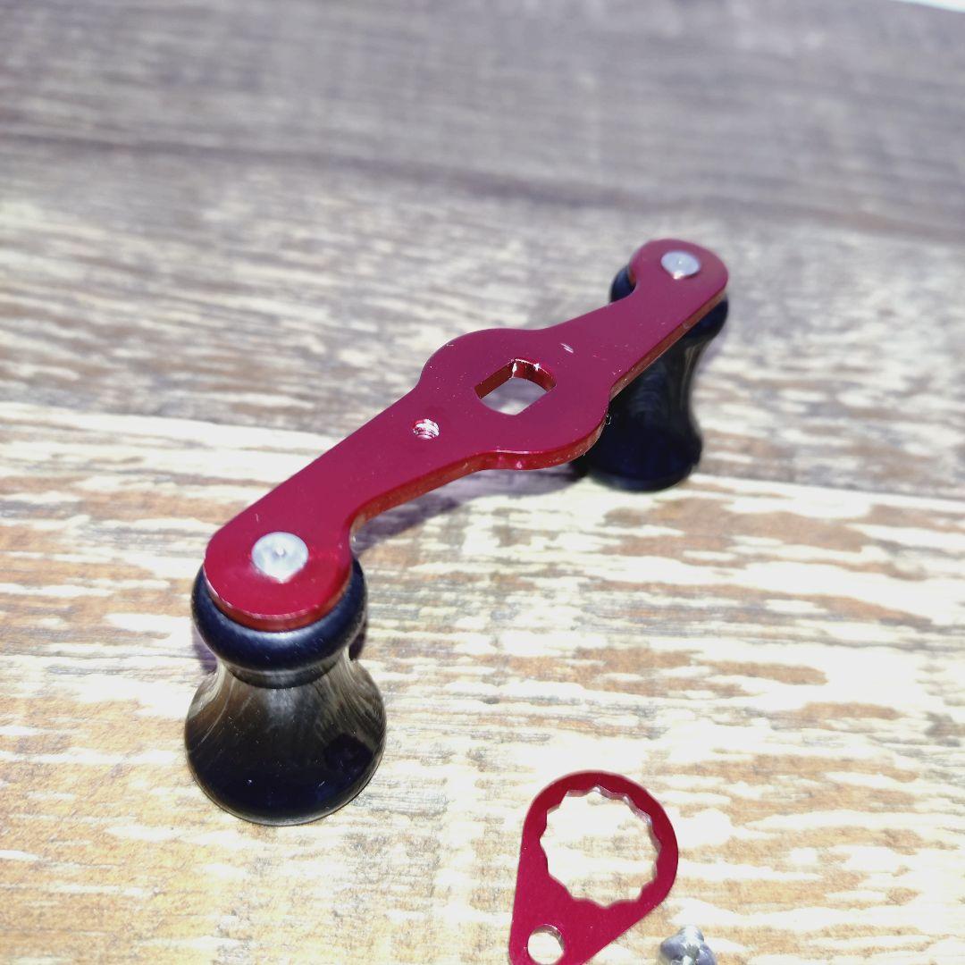 ザウルス ショートパワーハンドル 赤✕黒ノブ リテナー付