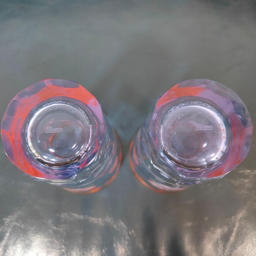 【希少色】MOSER モーゼル パウラ グラス ペア 花模様 金彩