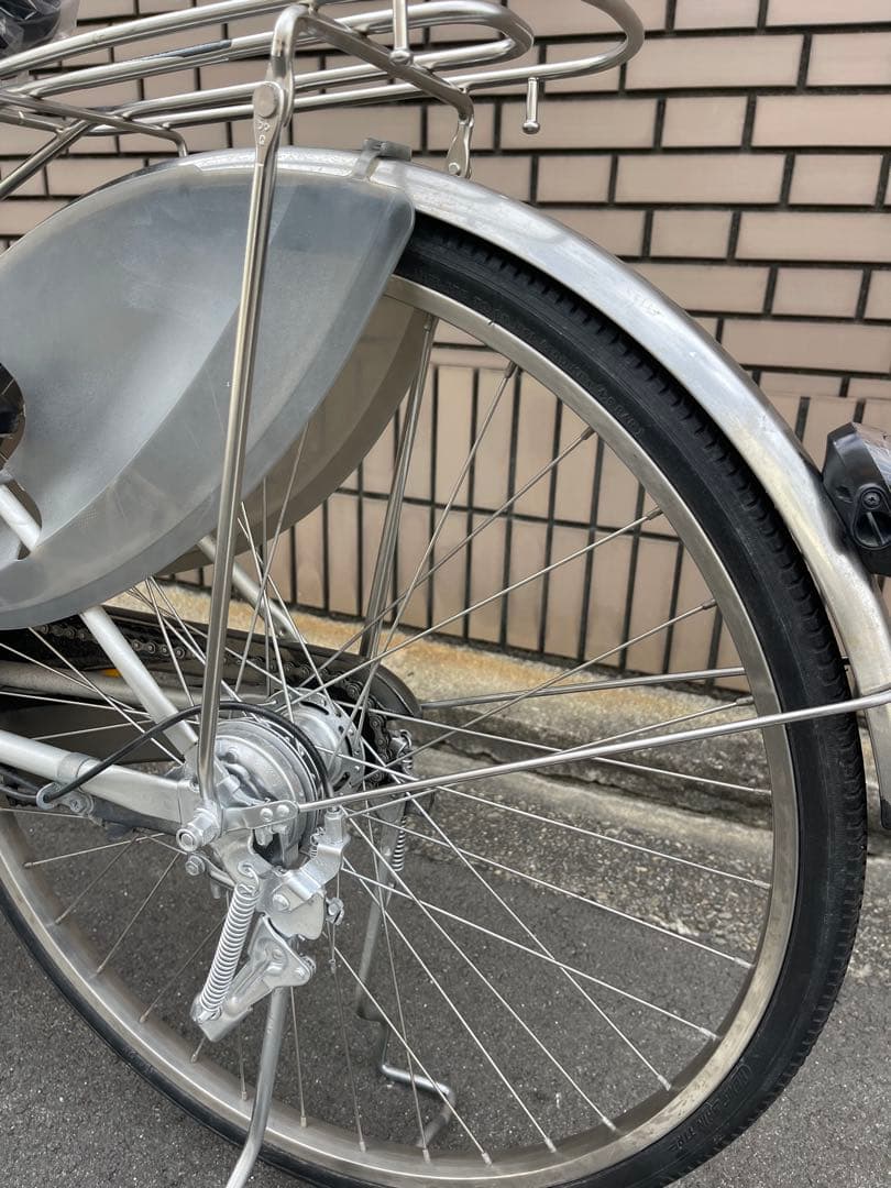 電動アシスト自転車 シルバー バスケット付き16ah