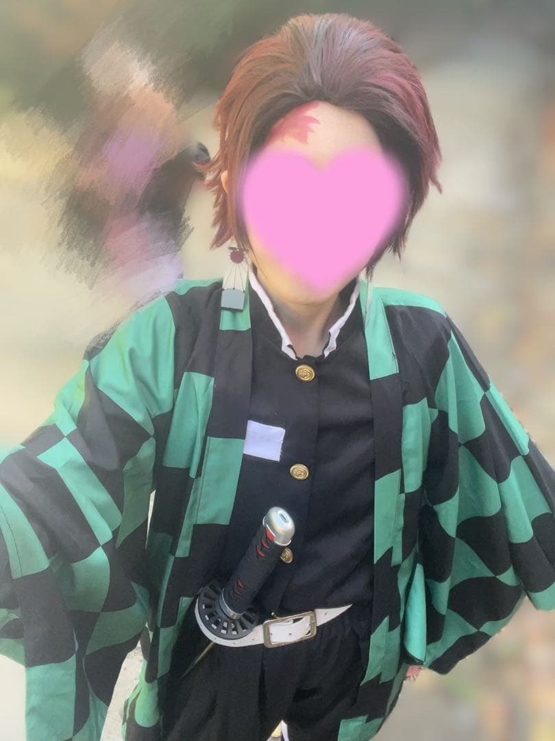 竈門炭治郎フルセット草履付き、女性用M（一部難あり）