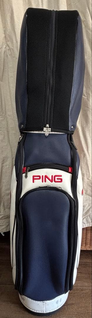 PING キャディバッグ ゴルフバッグ　ネイビー/ホワイト/レッド　メンズ