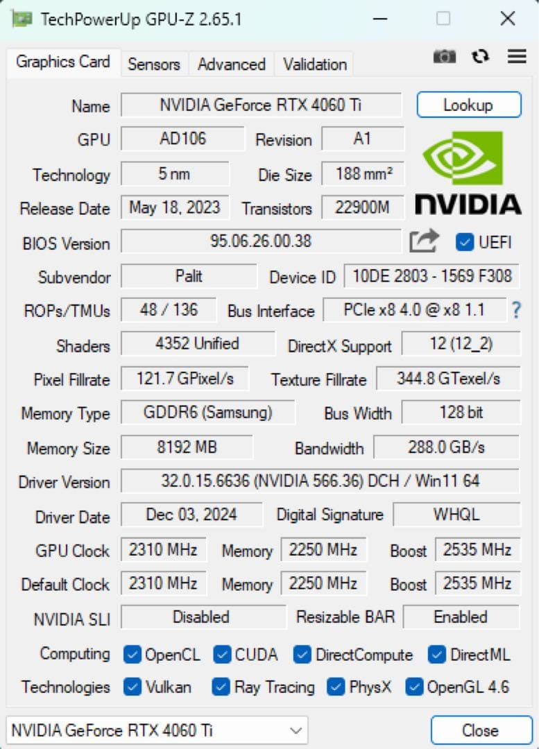 ❤️美品❤️ GEFORCE RTX 4060Ti STORMX 8GB