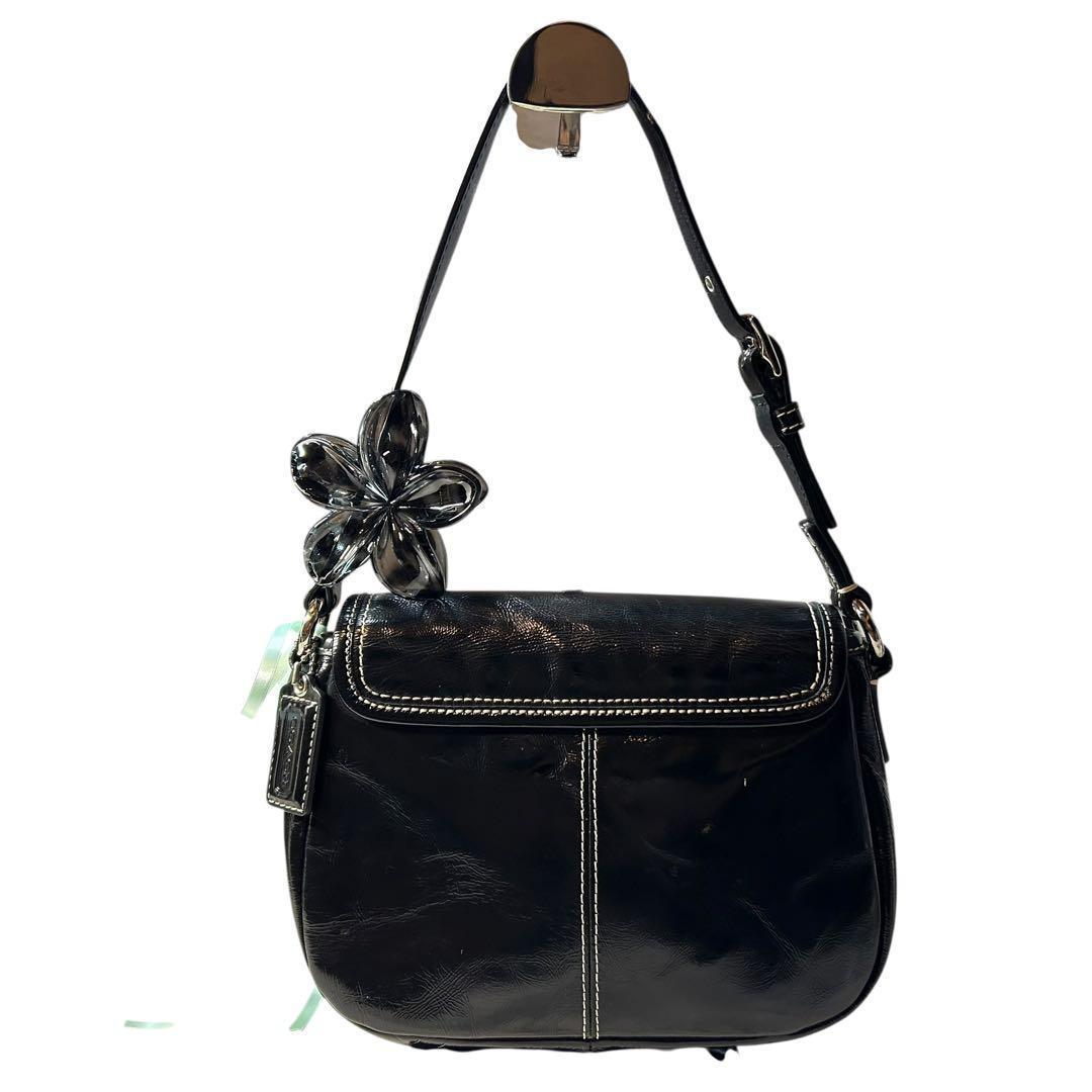 バッグ Coach Paten Leather Shoulder bag y2k BK