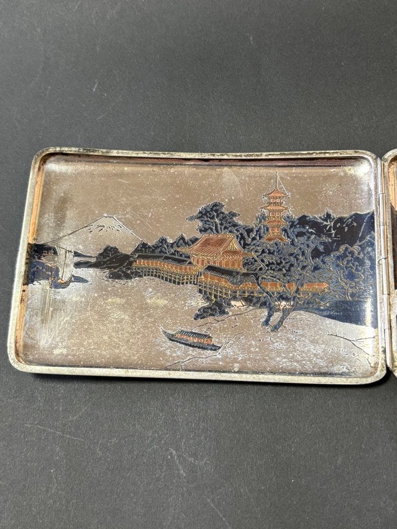 銀製　シガレットケース　明治期　里帰り品